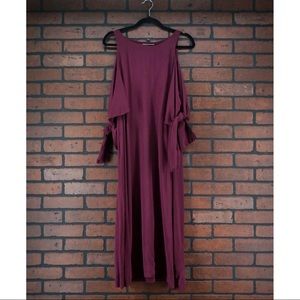 WORLD MARKET Cold Shoulder Tie Sleeve Maxi Dress